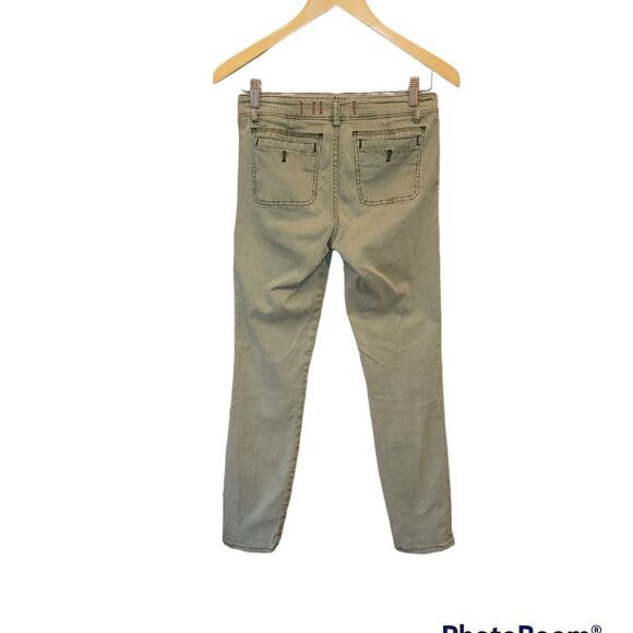 Hei Hei Anthropologie Abroad Chino Pants Olive Green Casual Pant Pocket 26 - Picture 4 of 12